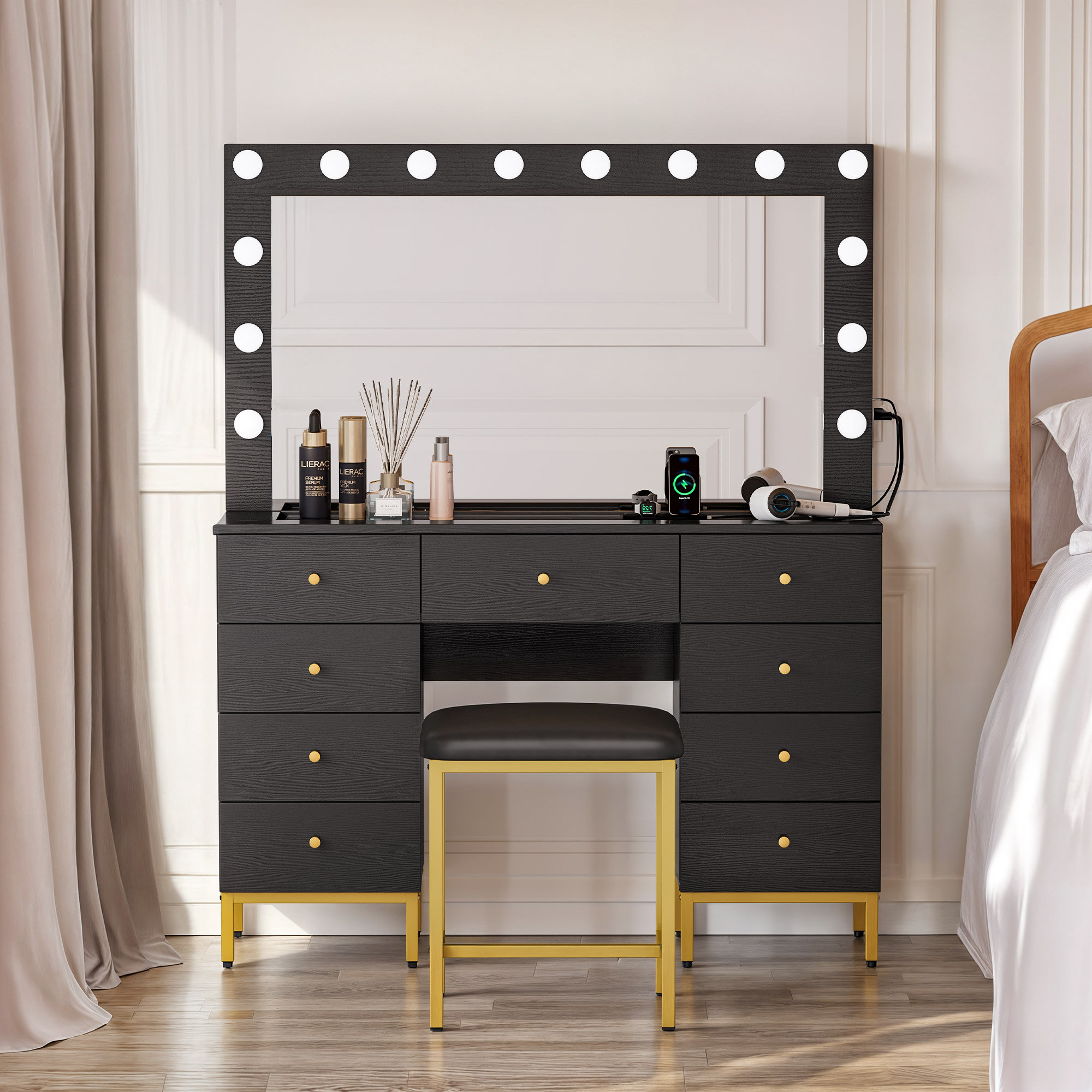 なんでも鑑定団よりも驚き！ Leisha Interiors Arlo™ Willa Vanity Lighted with Set Table 洋楽